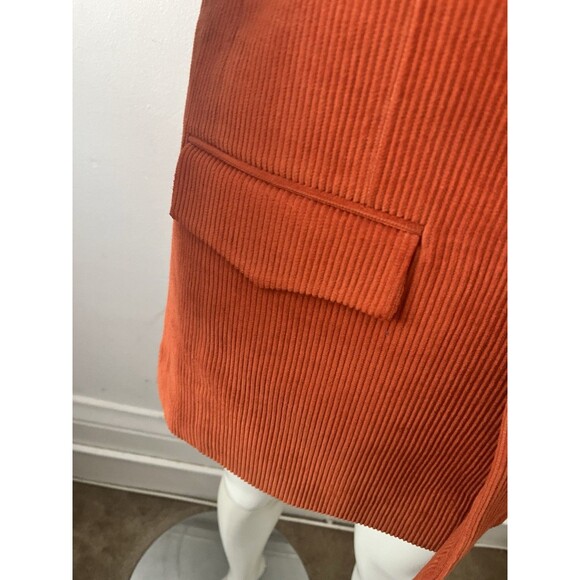 Studio Suits Burnt Orange 4 Button Corduroy Blazer Retro Tailored Fall Jacket - Picture 15 of 16
